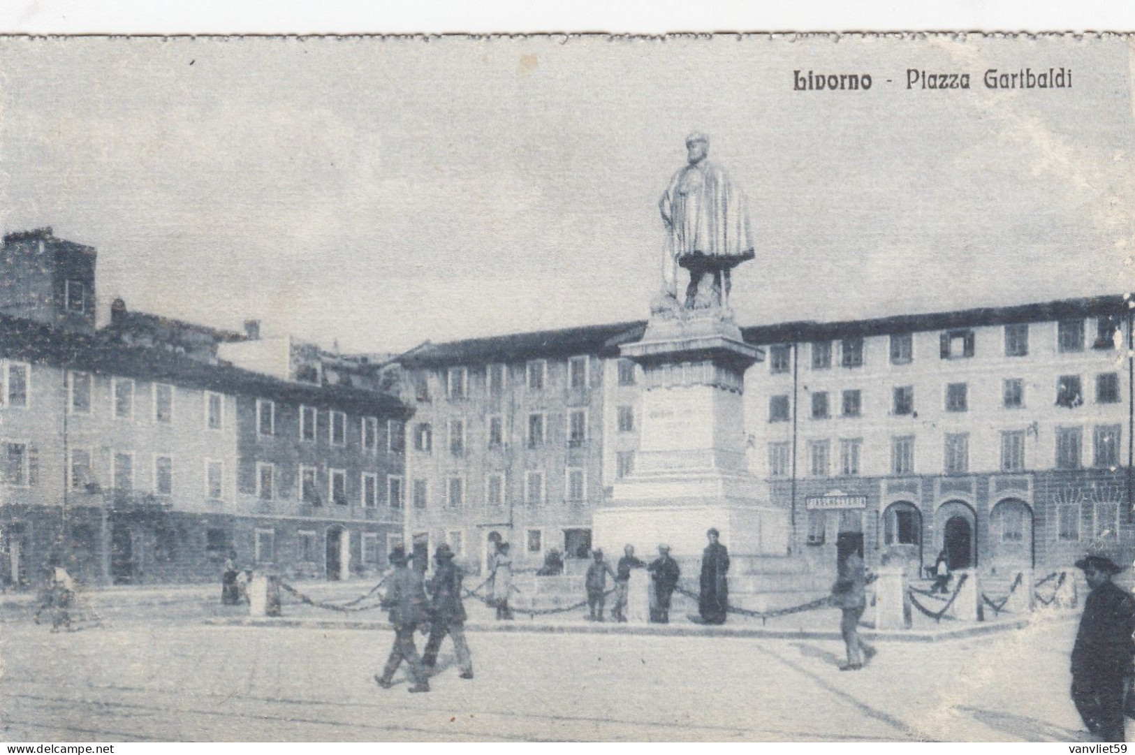 LIVORNO-PIAZZA GARIBALDI- CARTOLINA SCRITTA MA NON VIAGGIATA-DATATA 17-9-1918 - Livorno