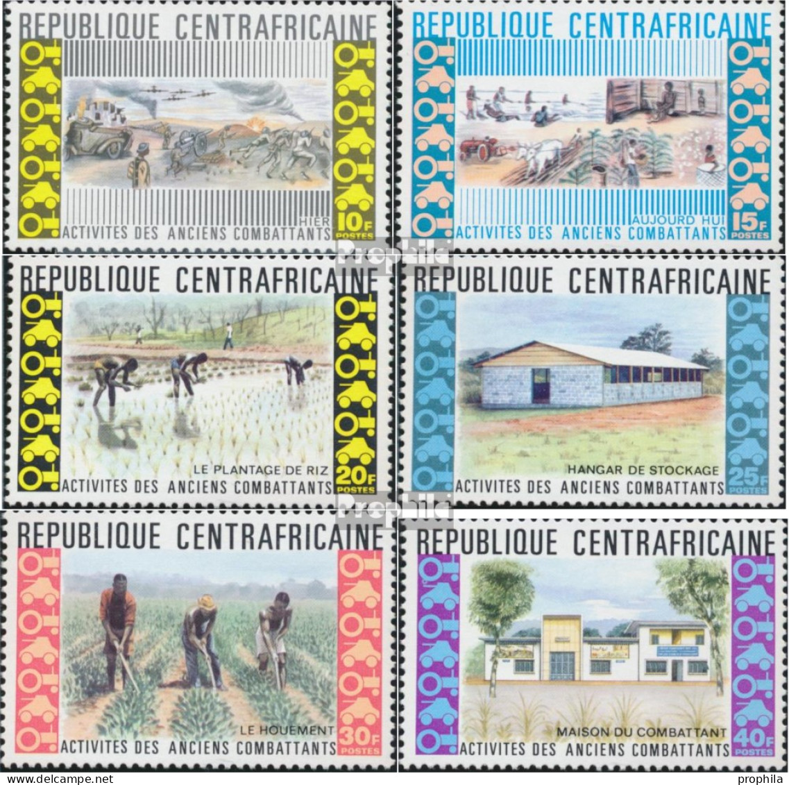 Zentralafrikanische Republik 355-360 (kompl.Ausg.) Postfrisch 1974 Veteranen - Zentralafrik. Republik