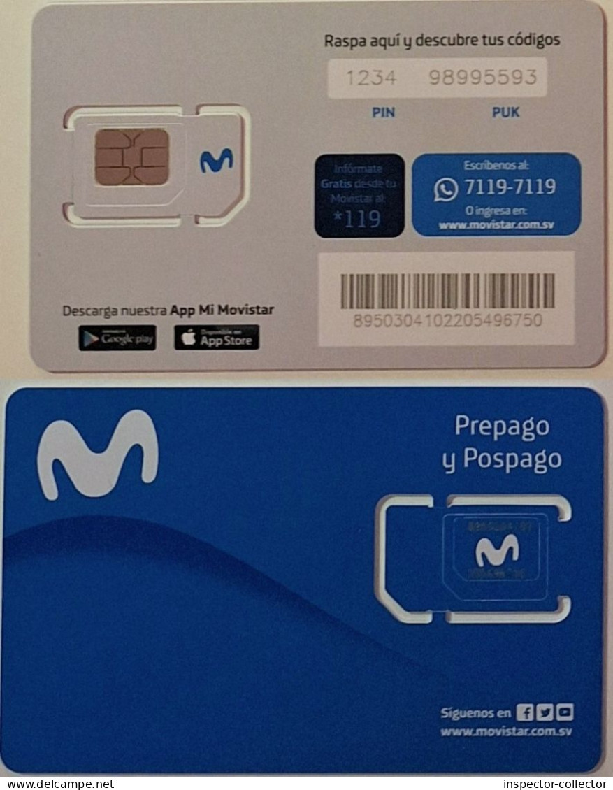 GSM SIM Card___EL SALVADOR___mint___Movistar - Triple SIM Grey - El Salvador