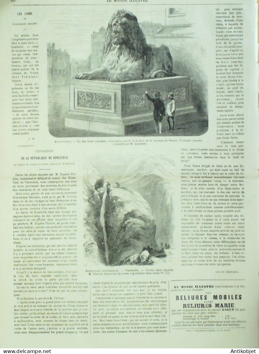 Le Monde Illustré 1867 N°538 Angleterre Wimbledon Trafalgar-Square Barnsley Pierrefonds (60) - 1850 - 1899
