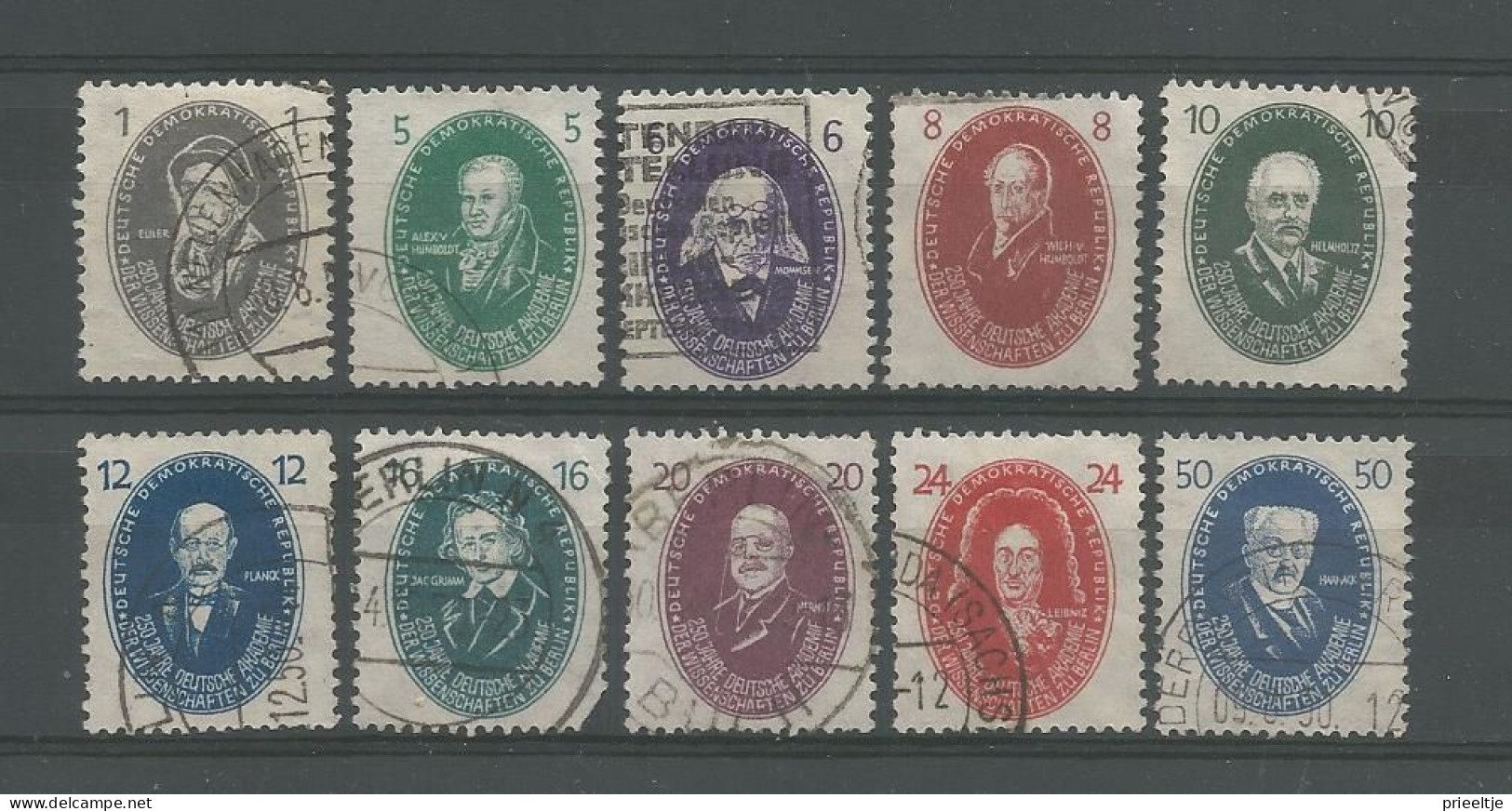 DDR 1950 Berlin Science Academy 250th Anniv. Y.T. 15/24 (0) - Used Stamps