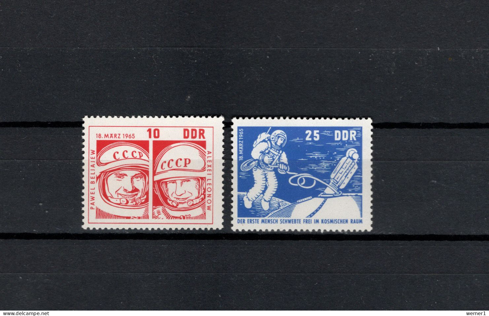 DDR 1965 Space, Voshod 2, Set Of 2 MNH - Europa