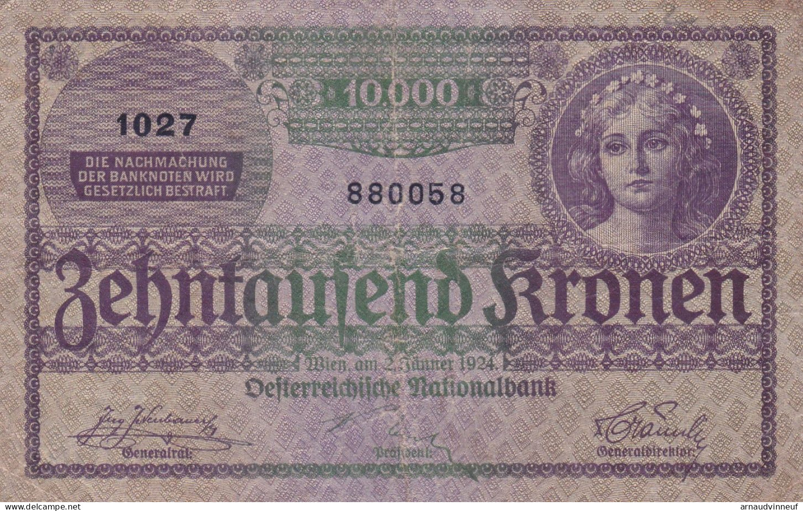 BILLET DE 10000 - Autriche