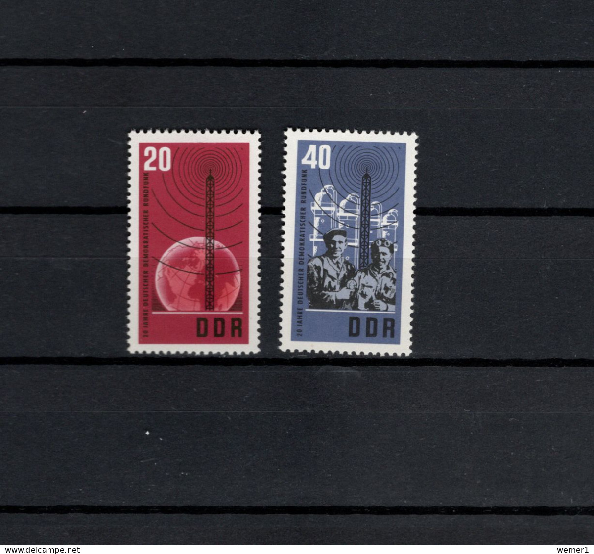 DDR 1965 Space, 20 Years DDR Broadcast Set Of 2 MNH - Europa