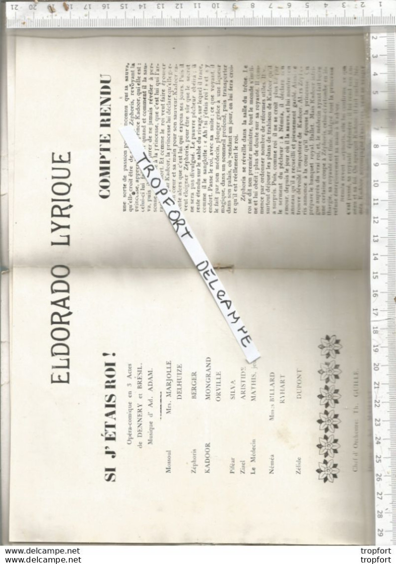 PG / Vintage // PROGRAMME Théâtre ELDORADO  SI J'ETAIS ROI !  BILLARD MARJOLLE DELHUIZE - Programme