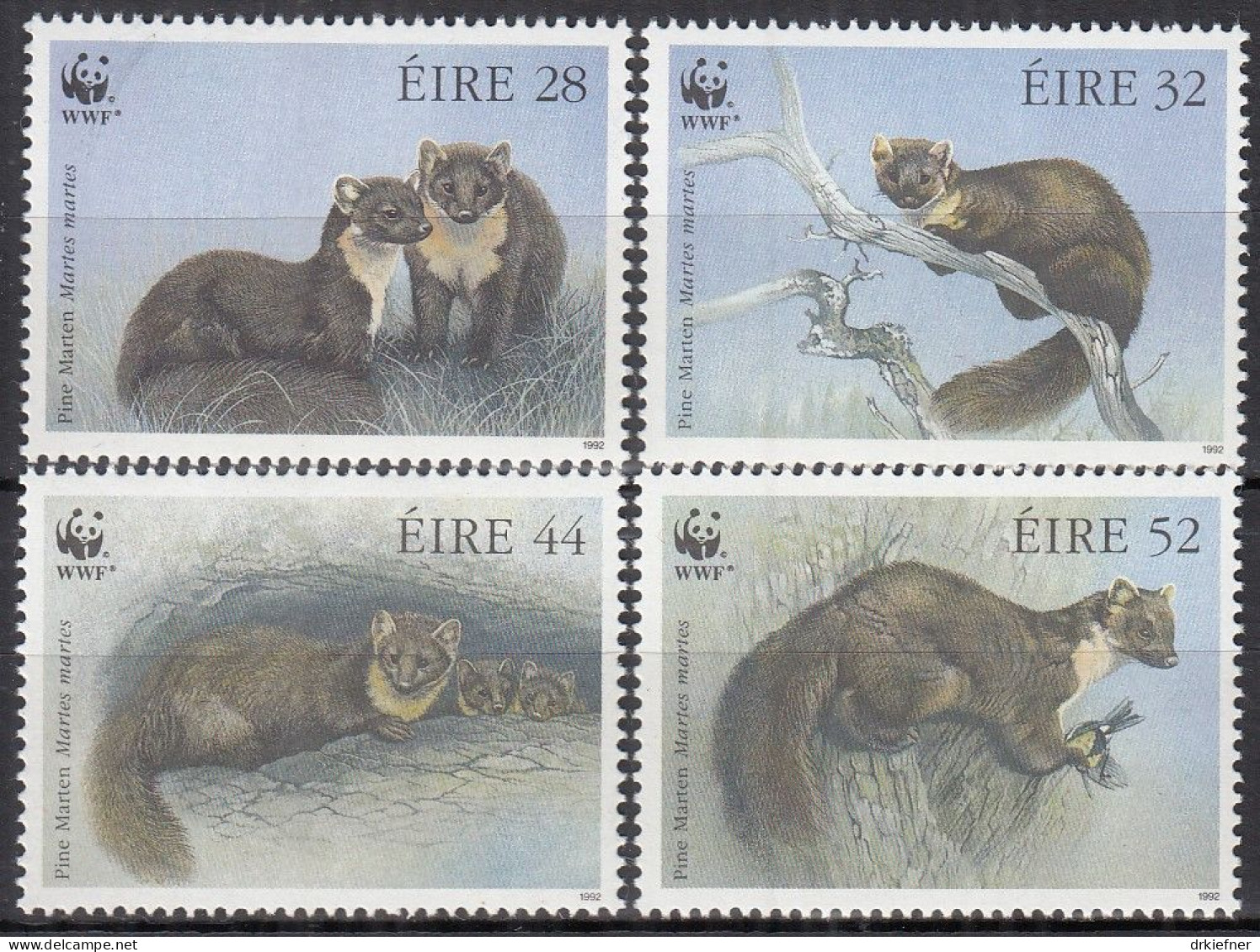 IRLAND  798-801, Postfrisch **, WWF, Weltweiter Naturschutz: Baummarder, 1992 - Ongebruikt