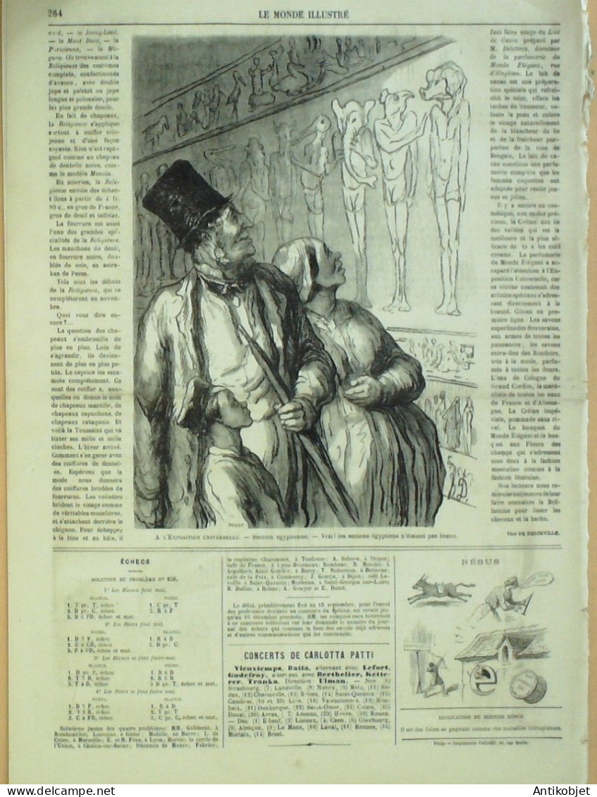 Le Monde Illustré 1867 N°550 Espagne Narvaez Boulogne (62) Italie Milan Rome Palais Portese - 1850 - 1899