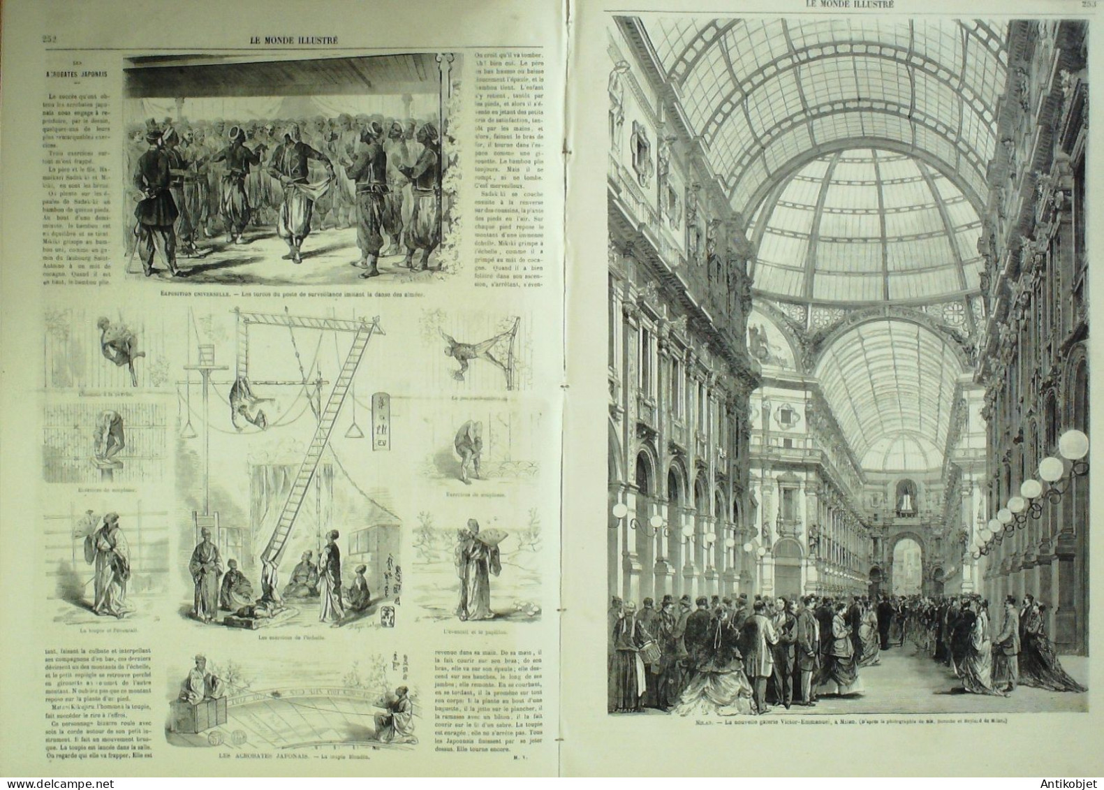 Le Monde Illustré 1867 N°550 Espagne Narvaez Boulogne (62) Italie Milan Rome Palais Portese - 1850 - 1899