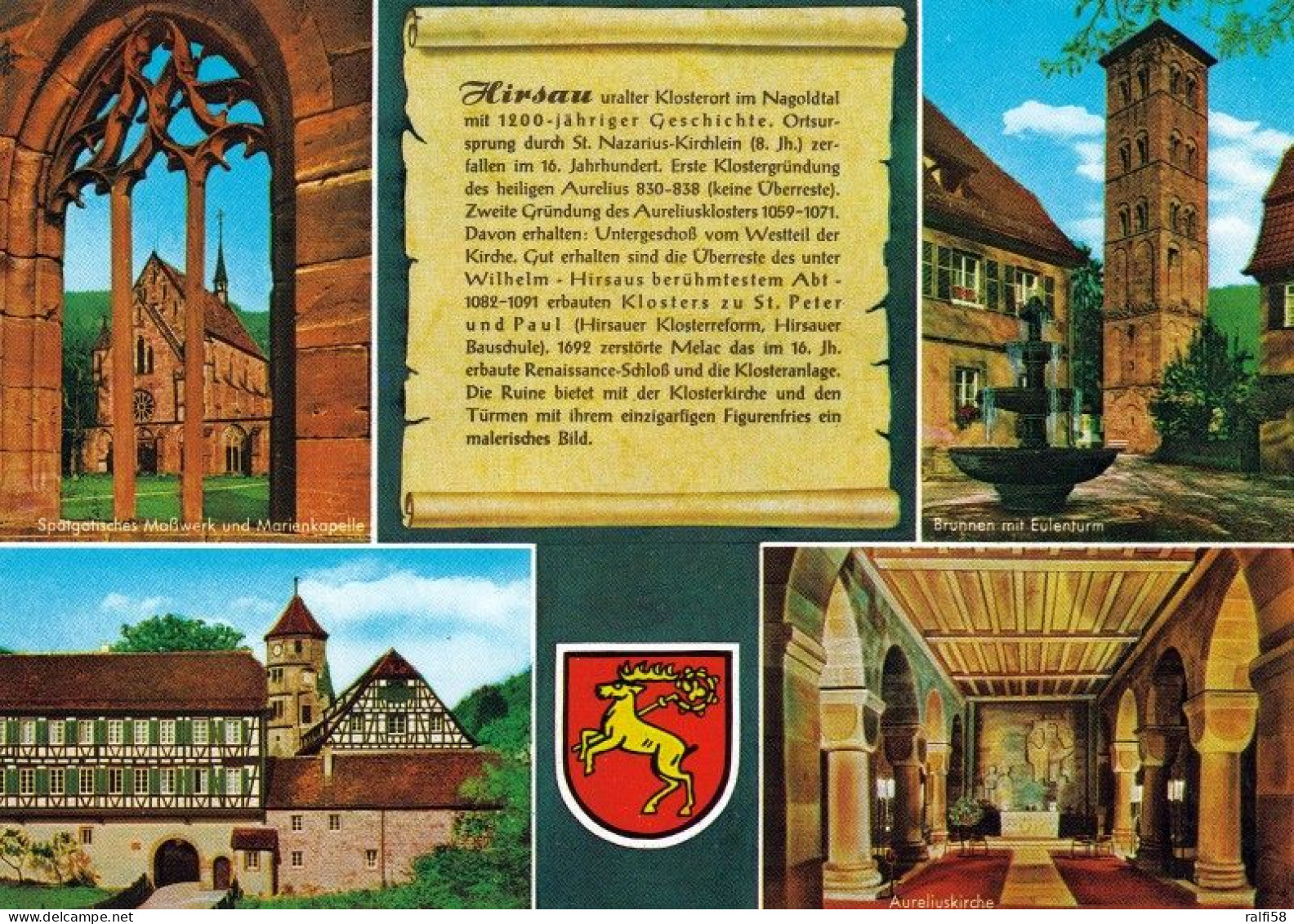 1 AK Germany / Baden-Württemberg * Chronikkarte - Kloster Hirsau Mit Wappen - Heute Ist Hirsau Ein Stadtteil Von Calw * - Calw