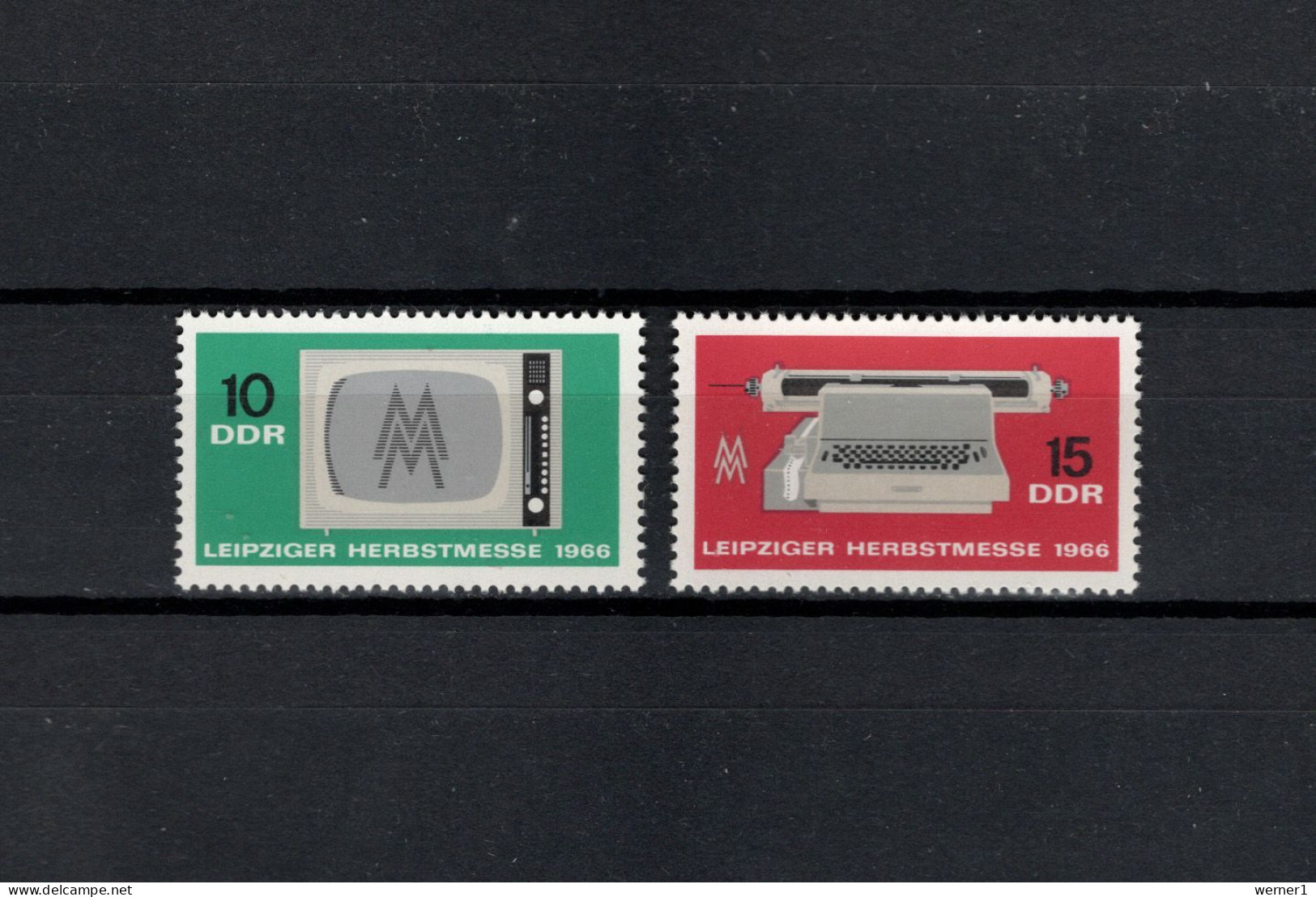 DDR 1966 Space, Leipzig Autumn Fair, TV, Telecommunication Set Of 2 MNH - Europe