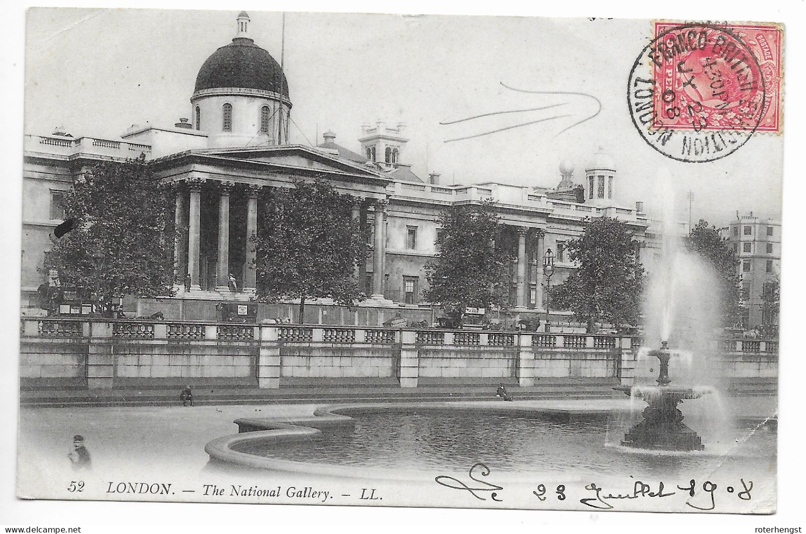 UK Good Franco-Britain Exhibition Cancel 1908 London To Meurthe Et Moselle France Postcard - Brieven En Documenten