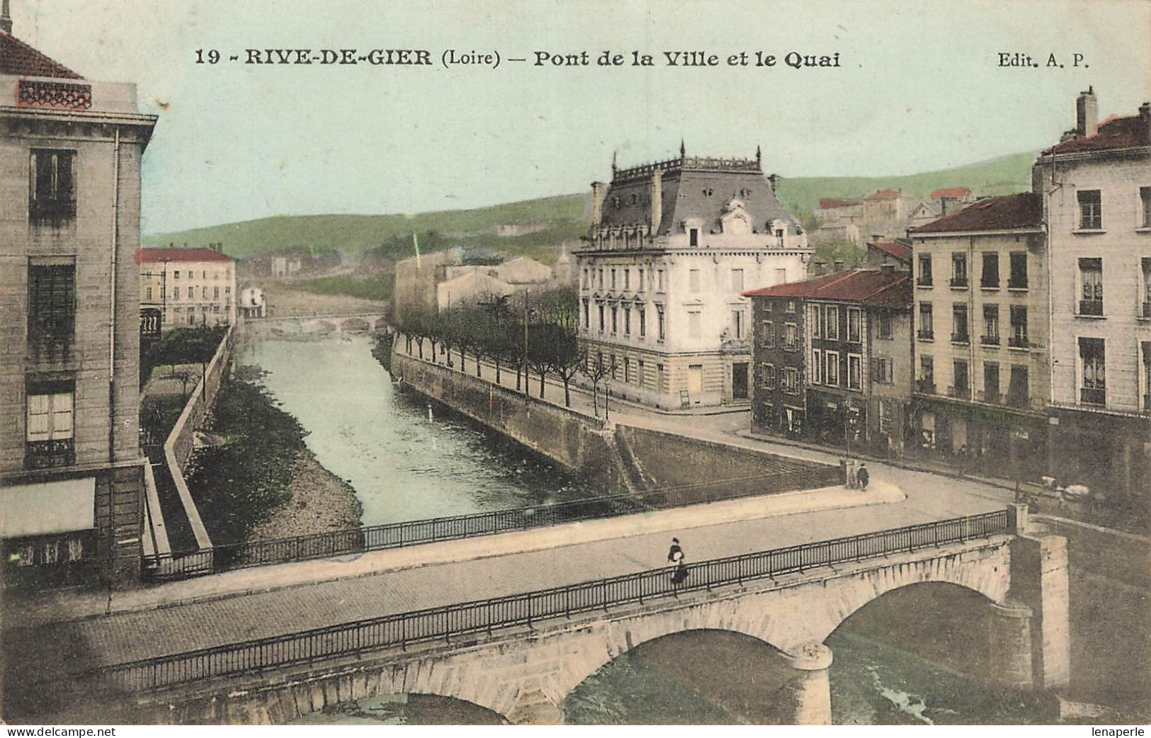 D7401 Rive De Gier Pont De La Ville Et Le Quai - Rive De Gier