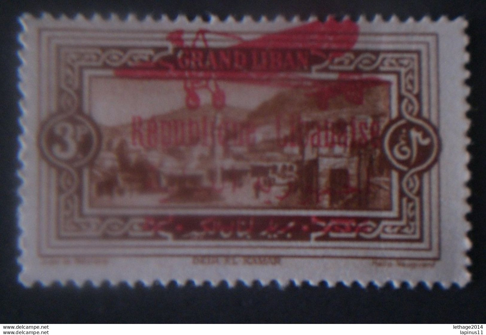 LEBANON GRAND LIBAN 1928 TYPE DE 1927 SURCHARGE ARABIC CARMIN MHL - Lebanon