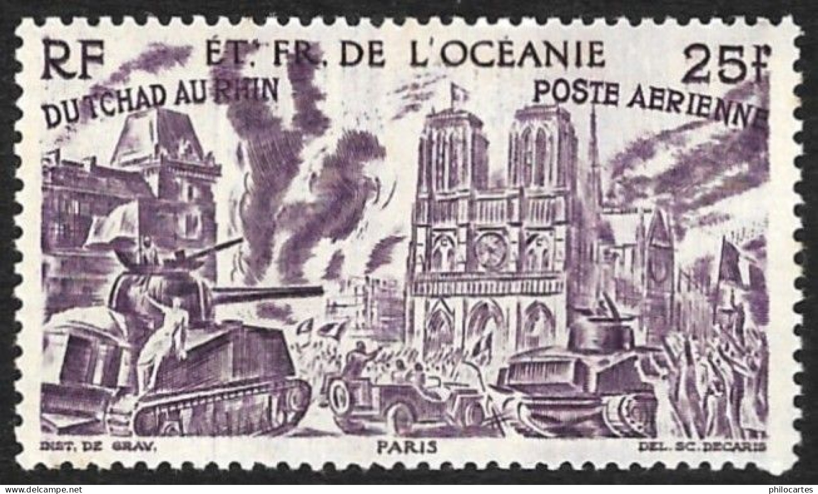 OCEANIE   1946  -   PA   24  - 25f Violet  - NEUF**  -  Cote 3.50e - Poste Aérienne