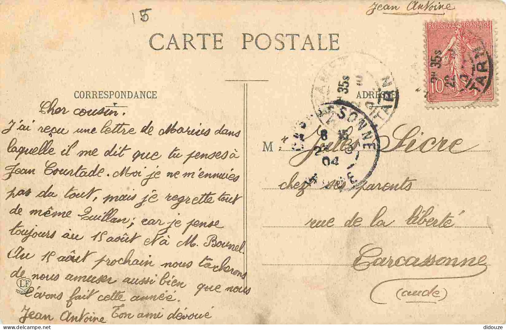 81 - Mazamet - Ecole Professionnelle - Correspondance - CPA - Oblitération Ronde De 1904 - Voir Scans Recto-Verso - Mazamet