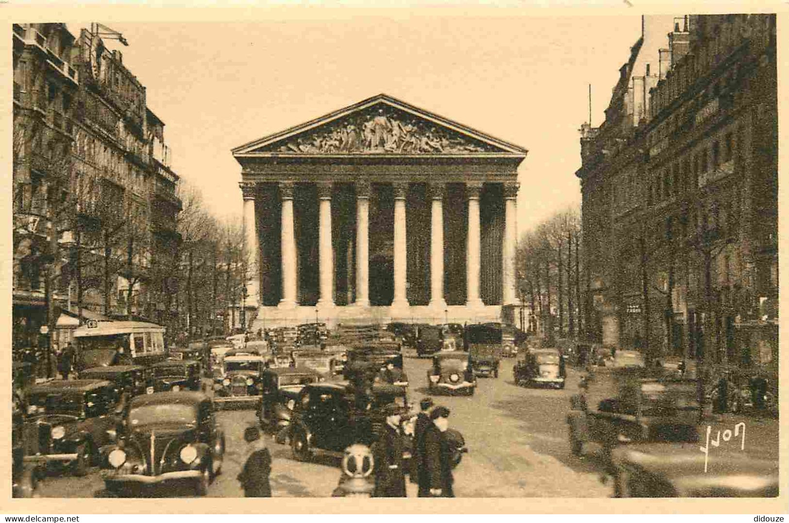 75 - Paris - Eglise De La Madeleine Et Rue Royale - Animée - Automobiles - CPA - Voir Scans Recto-Verso - Kerken