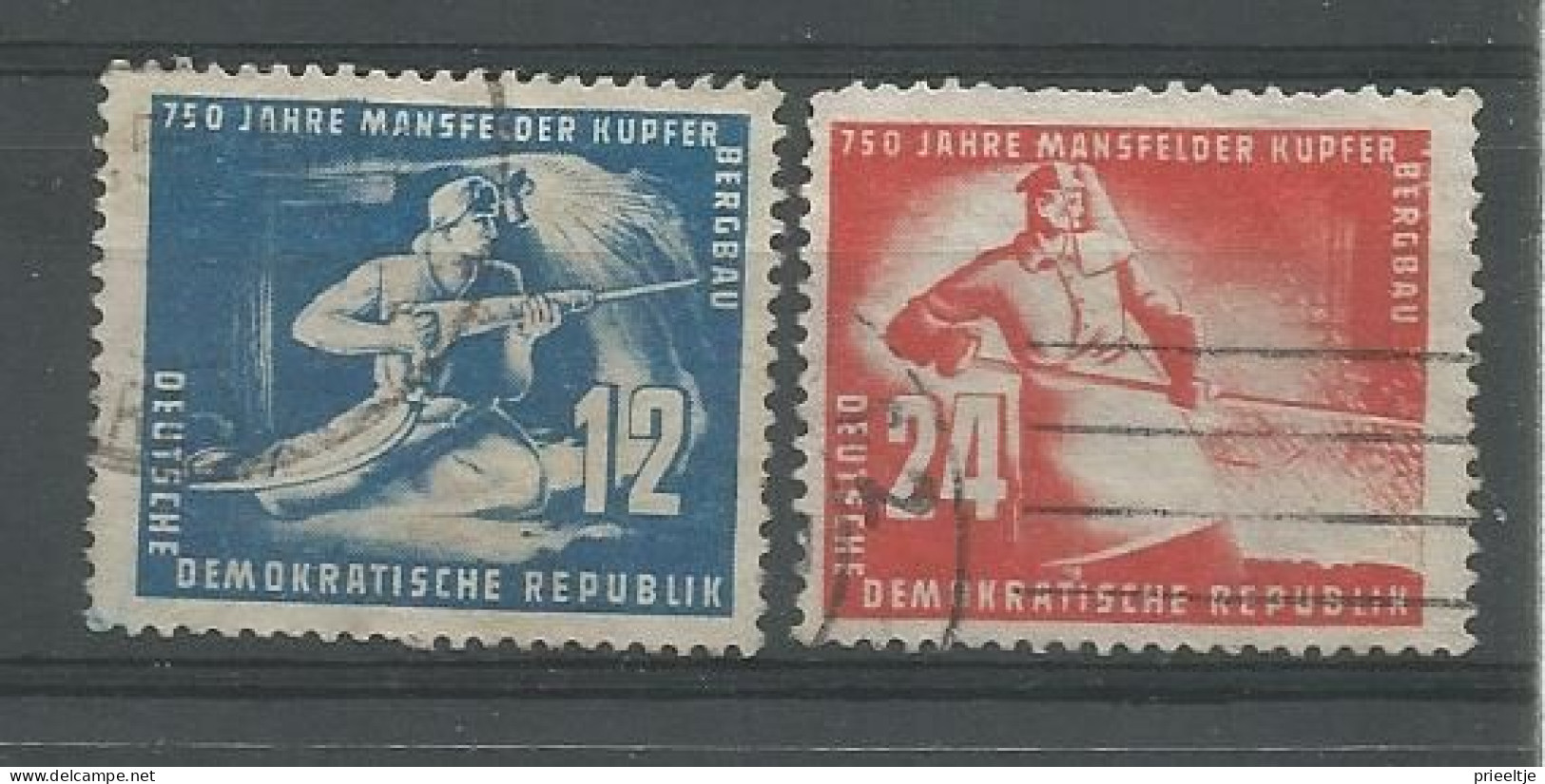 DDR 1950 Mansfeld Copper Mines 750th Anniv. Y.T. 25/26 (0) - Gebraucht