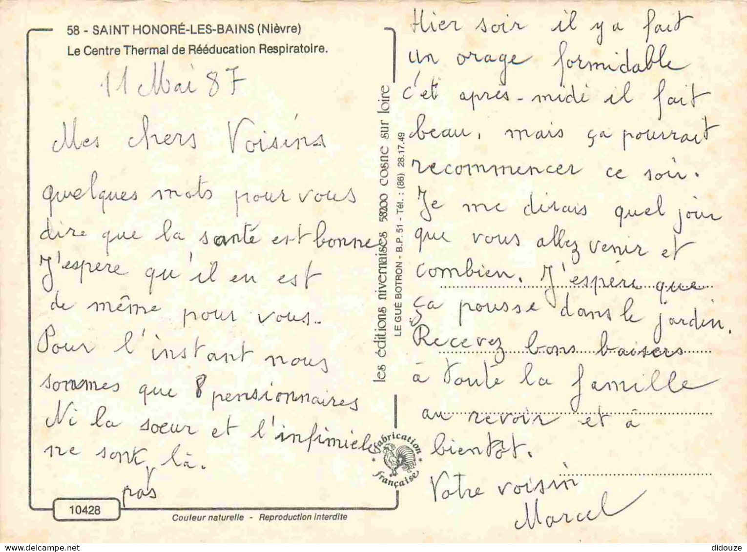 58 - Saint Honoré Les Bains - Le Centre Thermal De Rééducation Respiratoire - Immeuble - Architecture - CPM - Voir Scans - Saint-Honoré-les-Bains