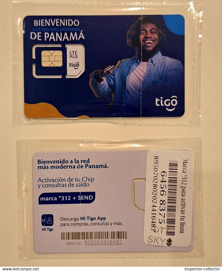 GSM SIM Card___PANAMA___mint___Tigo - Man With Mobile Phone - Panama