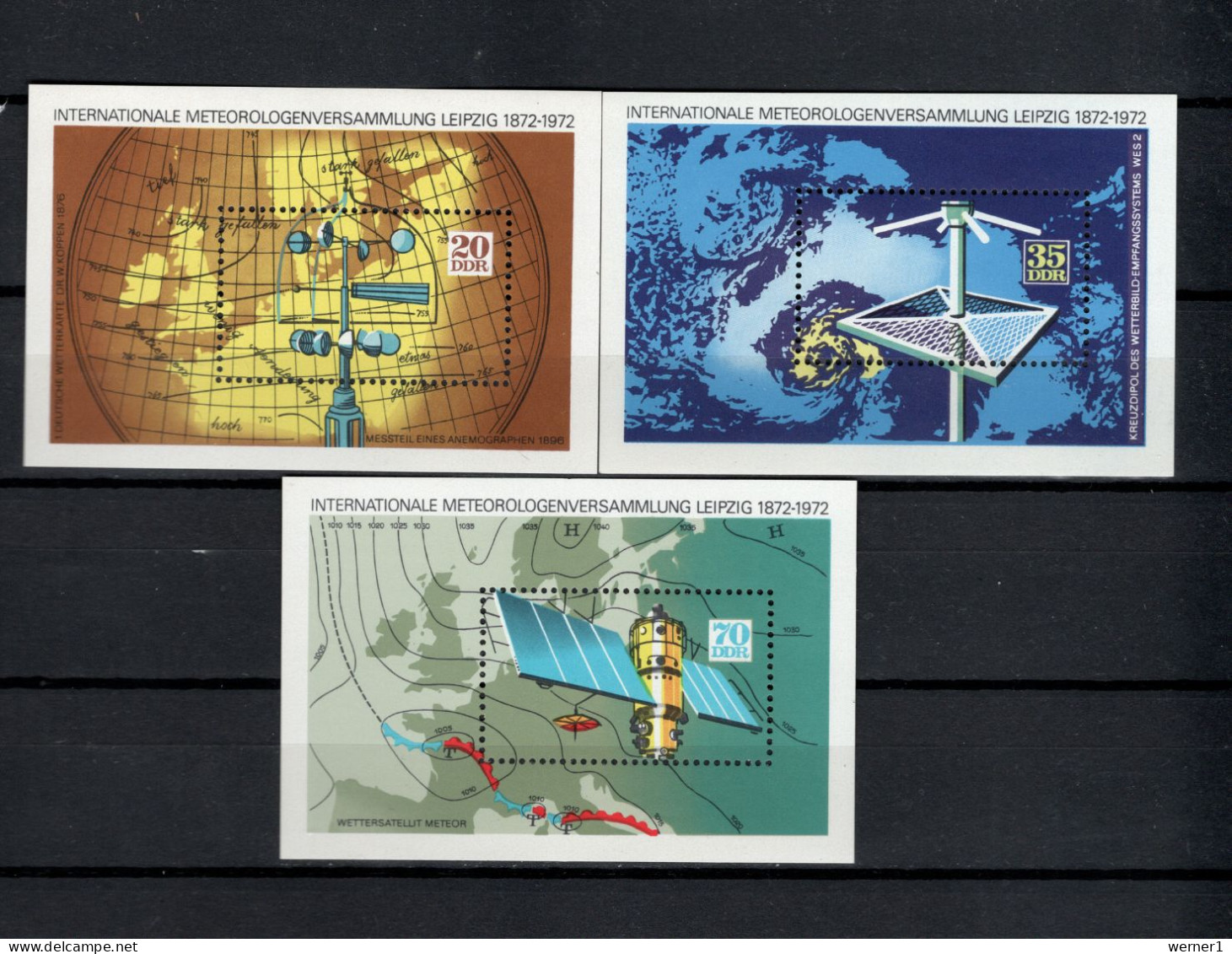 DDR 1972 Space, Meteorology Set Of 3 S/s MNH - Europa