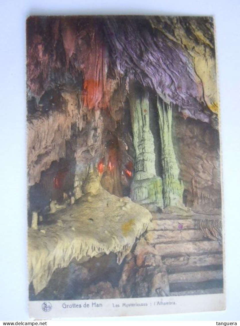4 cpa Grotte de Han colorisé circulée  (701)