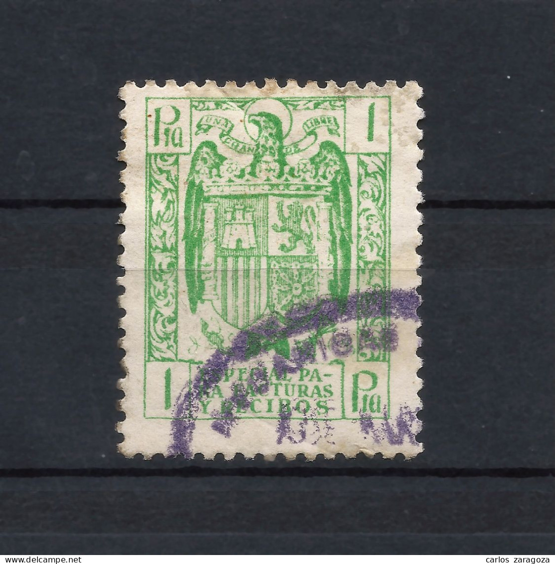 ESPAÑA 1940/1950 — TIMBRE ESPECIAL PARA FACTURAS Y RECIBOS #52 SELLO FISCAL (o) 1 Pta - Revenue Stamps