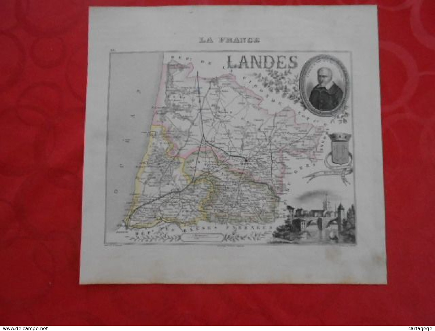 CARTE VUILLEMIN DEPARTEMENT DES LANDES (40) - Carte Geographique