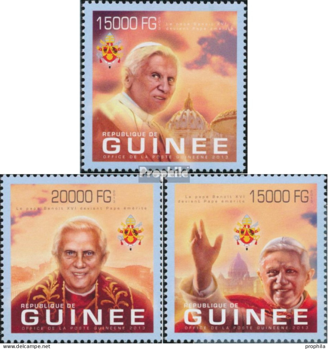 Guinea 9942-9944 (kompl. Ausgabe) Postfrisch 2013 Papst Benedikt XVI - Guinée (1958-...)