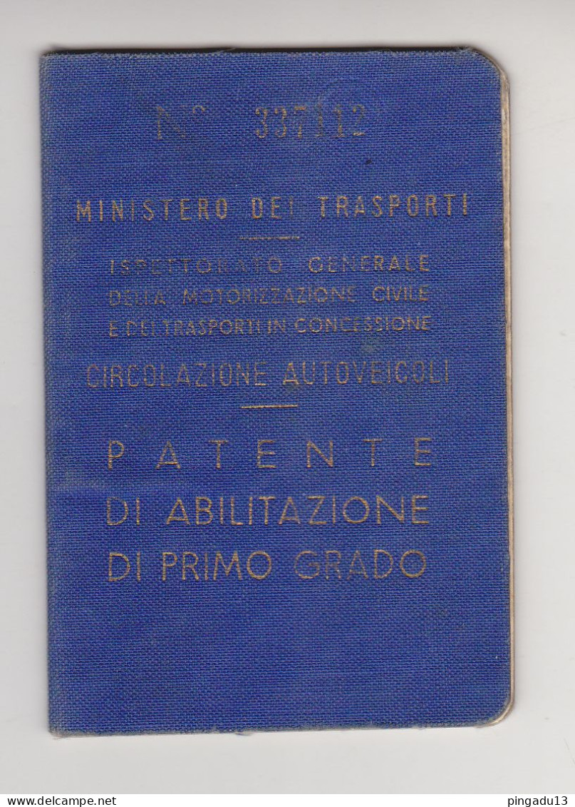 Fixe Italie Italia Patente Di Abilitazione Di Primo Grado Année 1953 - Fiscaux