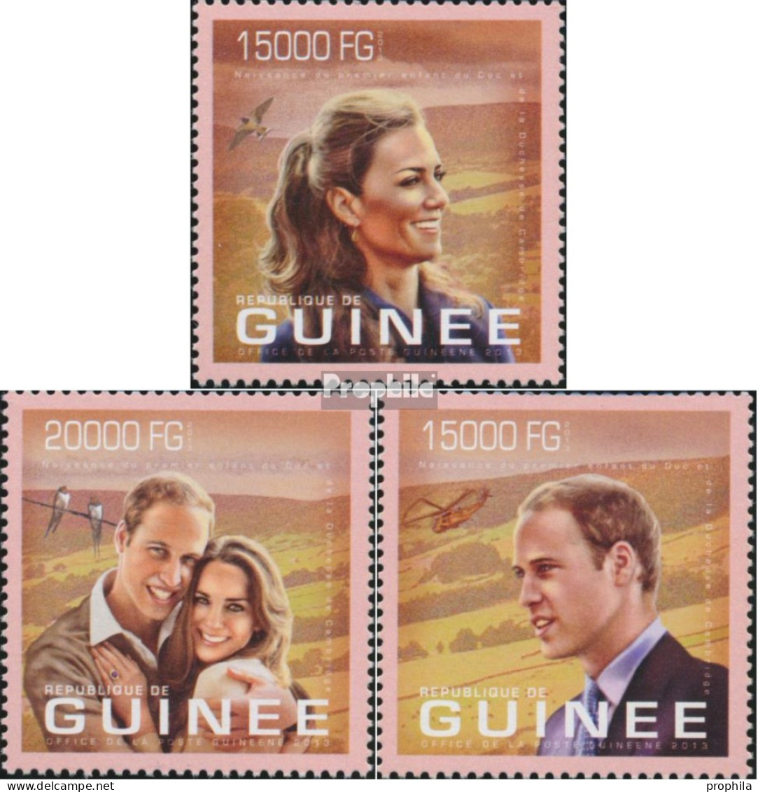 Guinea 9938-9940 (kompl. Ausgabe) Postfrisch 2013 Prinz William Und Kate Middleton - Guinea (1958-...)