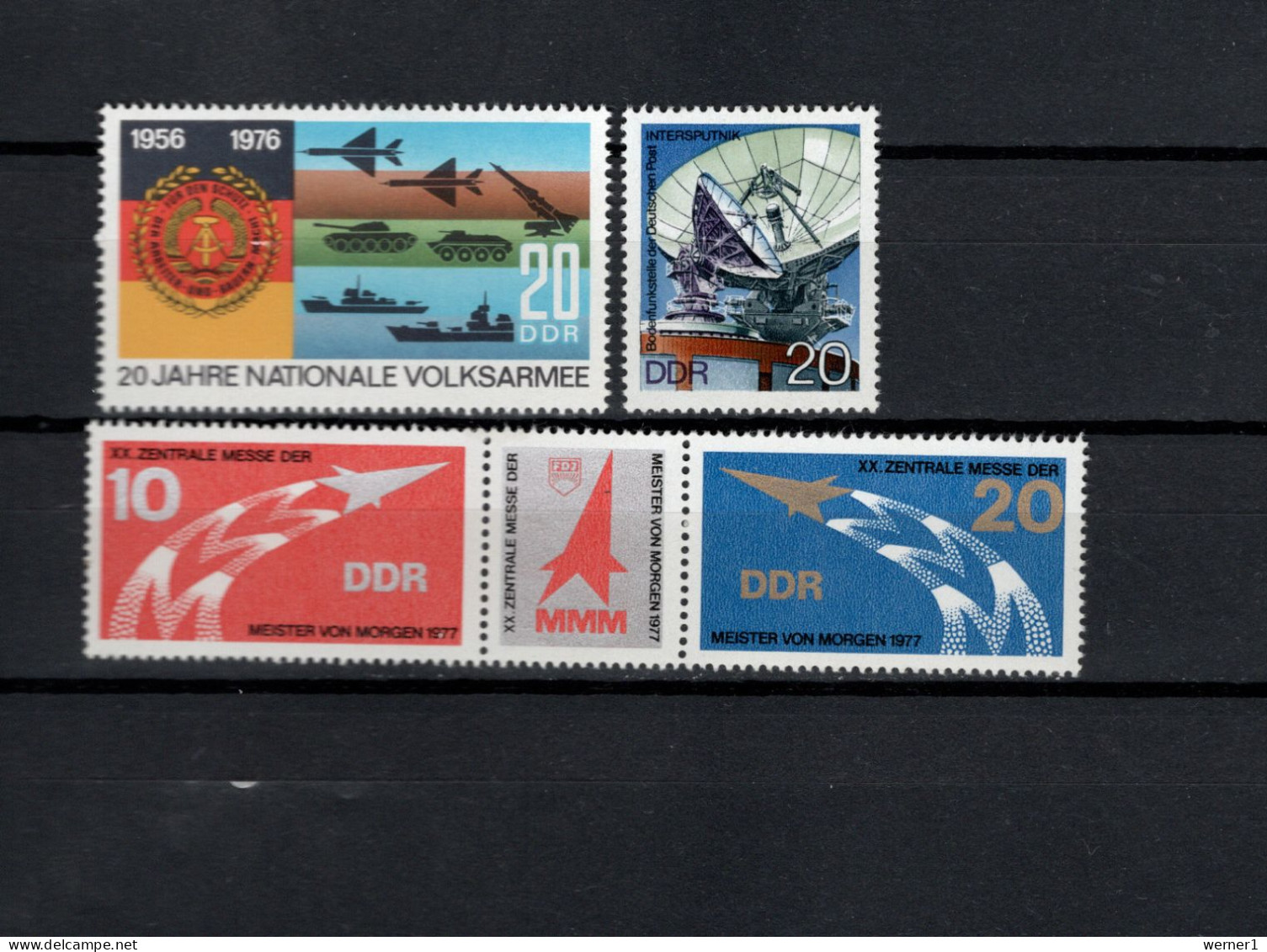 DDR 1976/1977 Space, Army, Intersputnik, MMM, 4 Stamps MNH - Europe