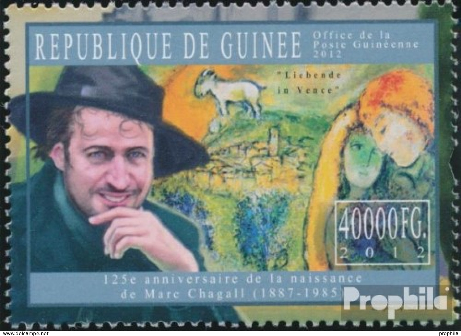 Guinea 9074 (kompl. Ausgabe) Postfrisch 2012 Marc Chagall - Guinée (1958-...)