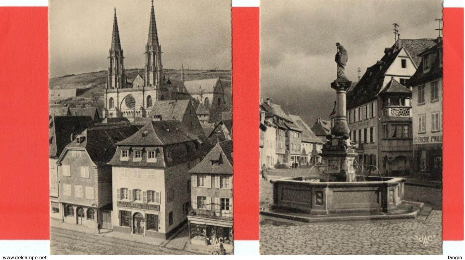 68 LA BELLE ALSACE .182 " OBERNAI-Vue Vers L'Eglise " § " 184 La Fontaine Ste-Odile;Edit:Editions D'Art J.  Arnold " - Alsace