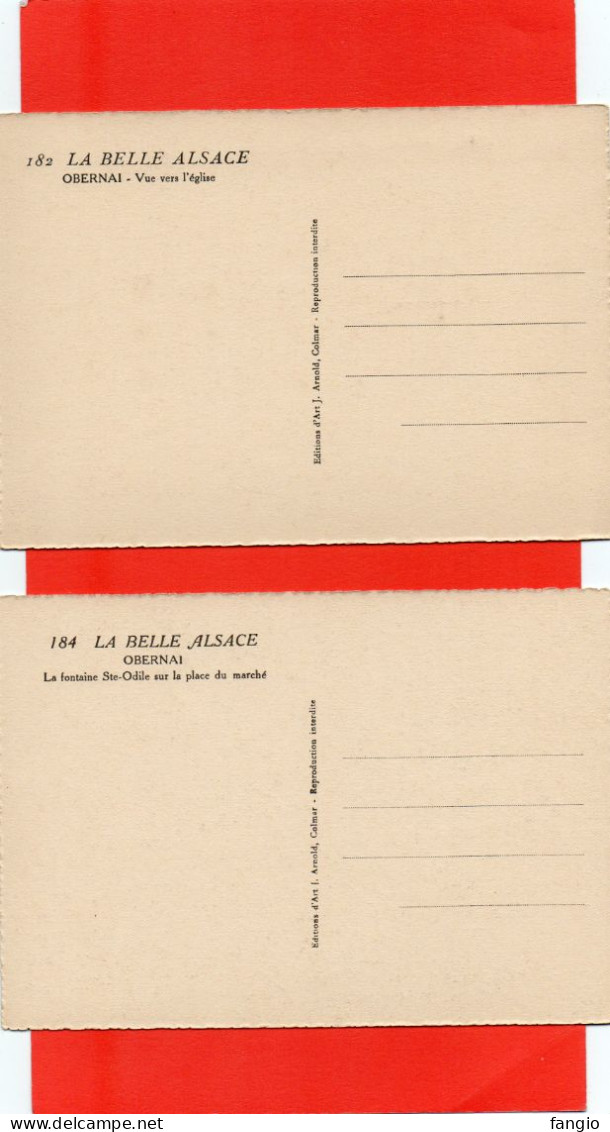 68 LA BELLE ALSACE .182 " OBERNAI-Vue Vers L'Eglise " § " 184 La Fontaine Ste-Odile;Edit:Editions D'Art J.  Arnold " - Alsace