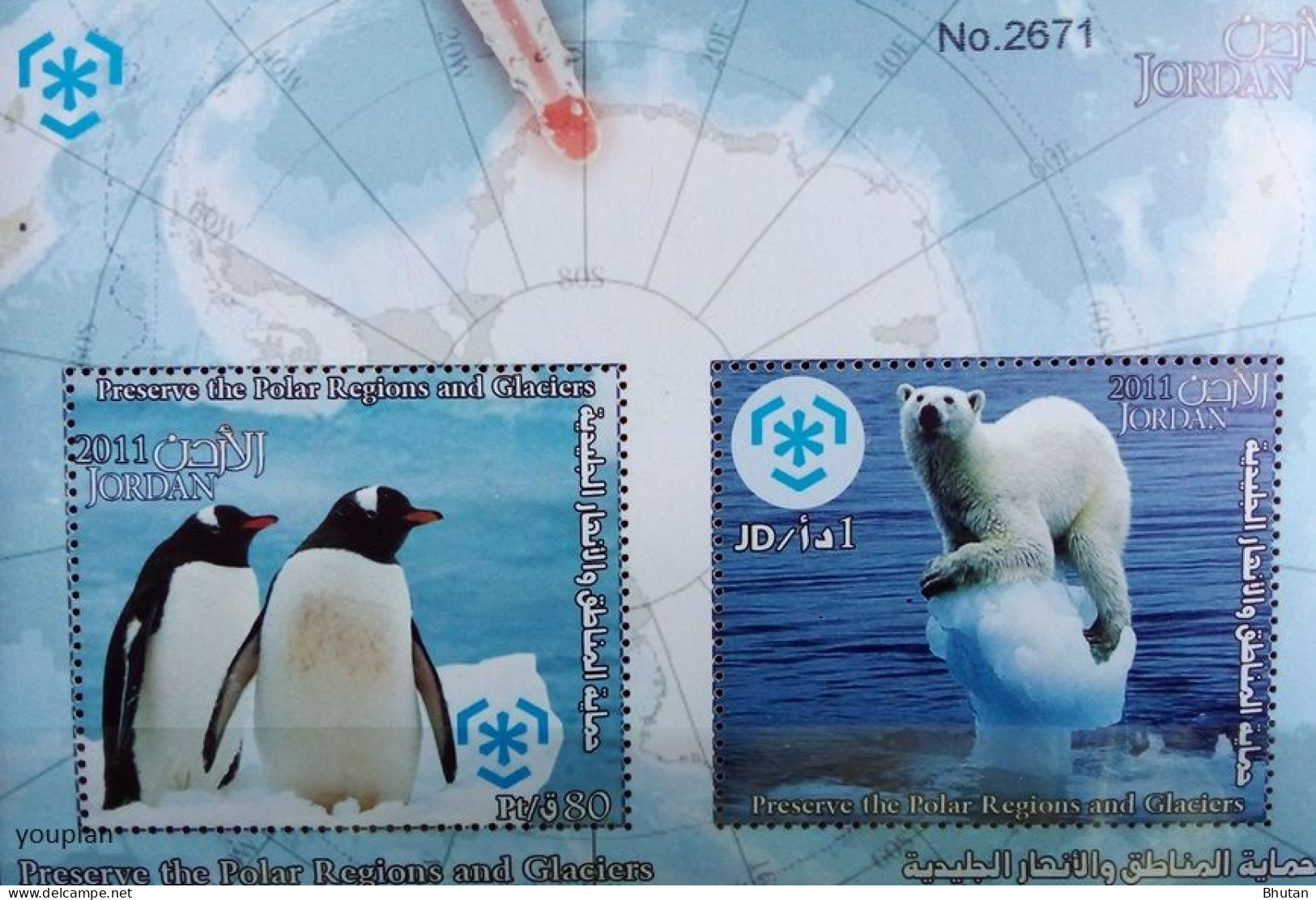 Jordan 2011, Preserve The Polar Regions And Glaciers, MNH S/S - Jordanië