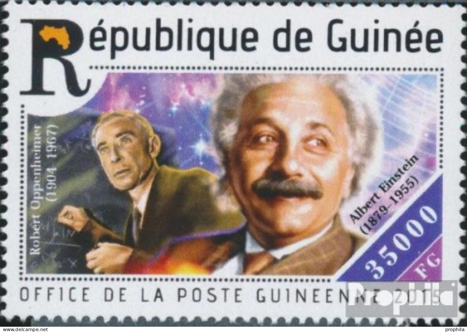 Guinea 11132 (kompl. Ausgabe) Postfrisch 2015 Albert Einstein - Guinée (1958-...)