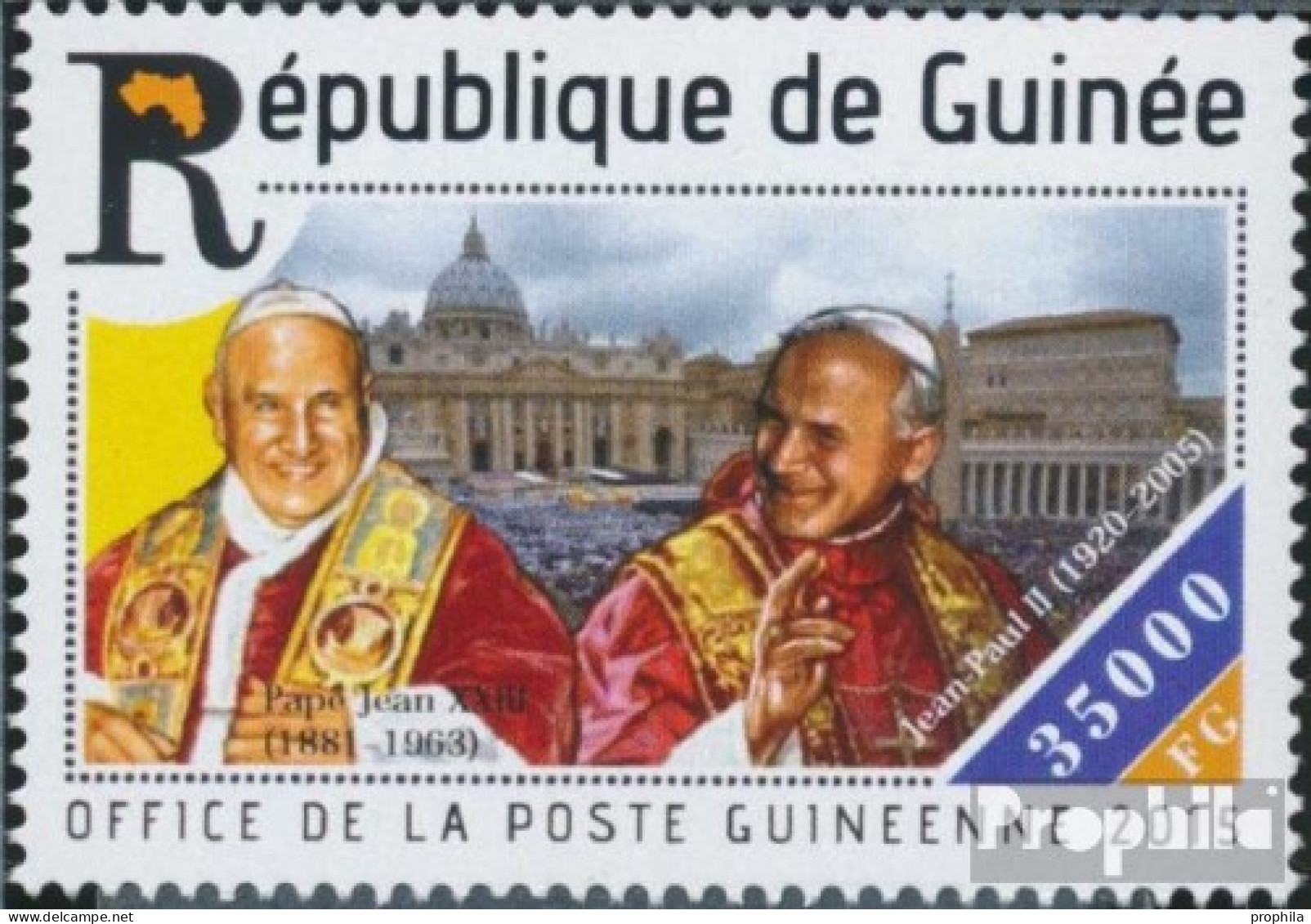 Guinea 11117 (kompl. Ausgabe) Postfrisch 2015 Johannes Paul II - Guinée (1958-...)