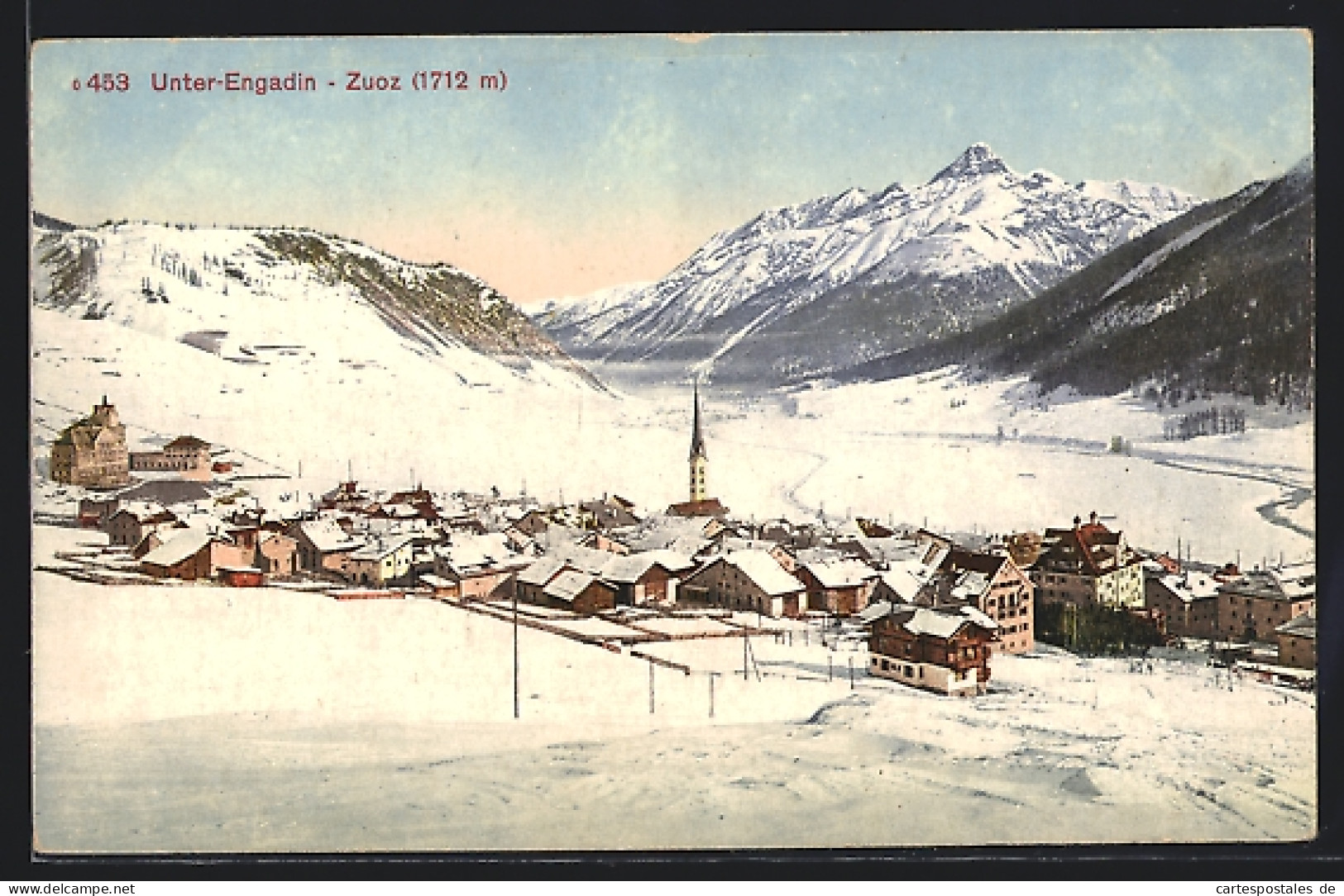 AK Zuoz /Unter-Engadin, Teilansicht Im Schnee  - Zuoz