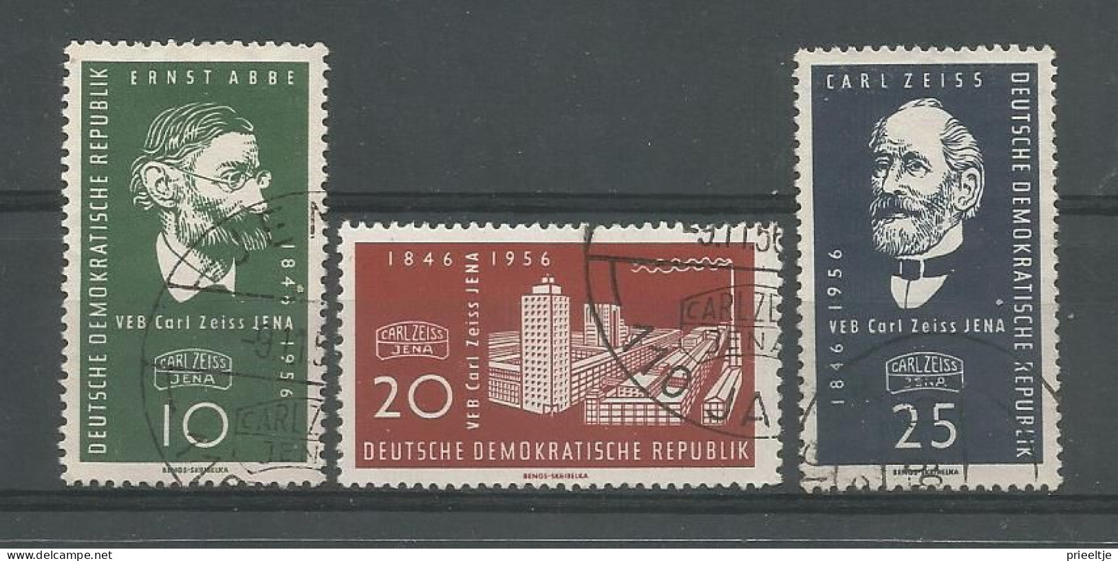 DDR 1956 VEB Carl Zeiss Jena 110th Anniv. Y.T. 270/272 (0) - Usati