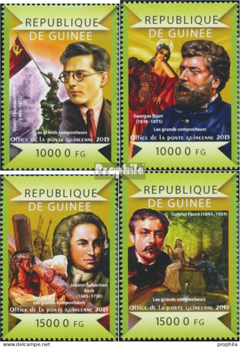 Guinea 10967-10970 (kompl. Ausgabe) Postfrisch 2015 Große Komponisten - Guinea (1958-...)