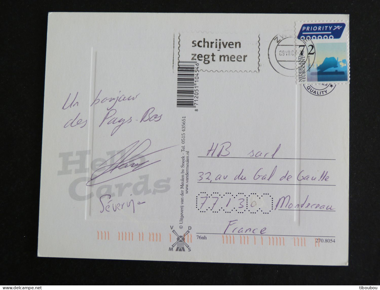 PAYS BAS NEDERLAND AVEC YT 2405 PATIN A GLACE - ZWOLLE - FRYSLÂN MOULIN - Lettres & Documents