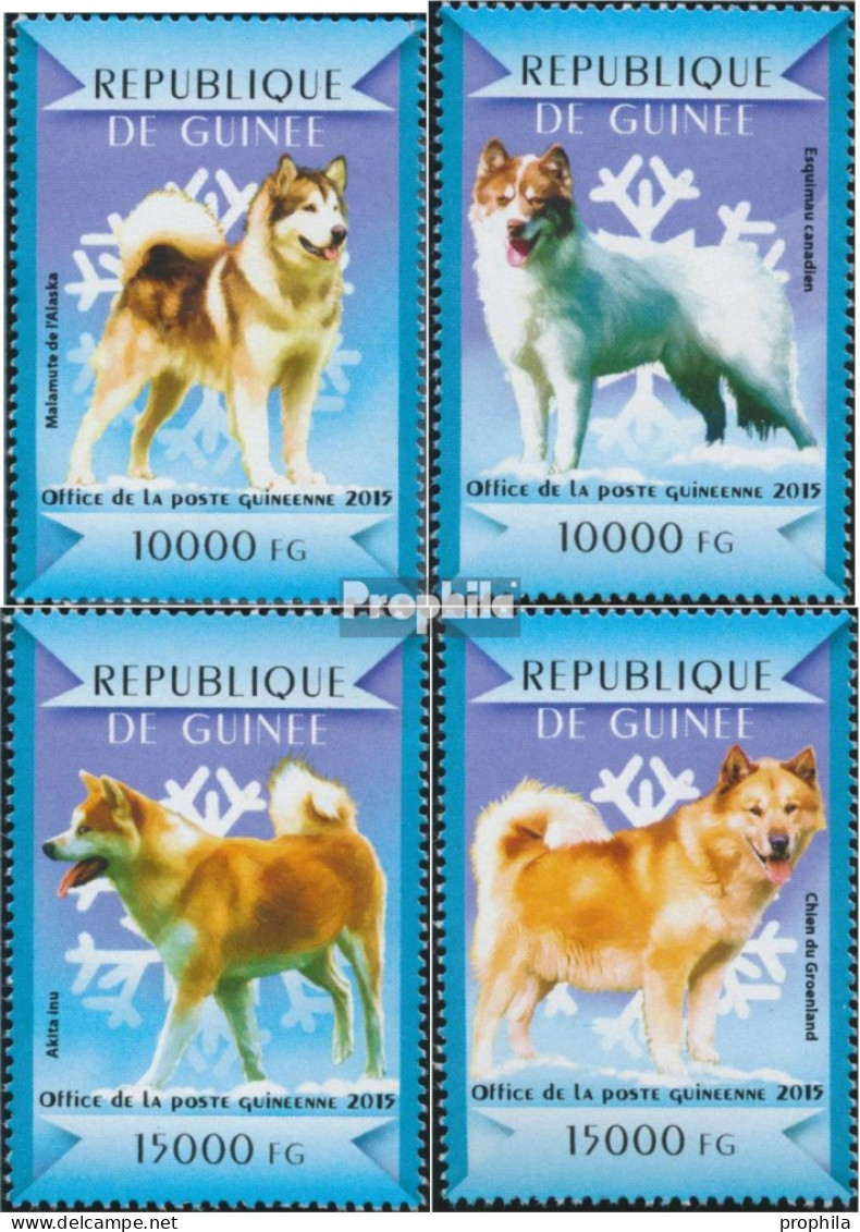 Guinea 10962-10965 (kompl. Ausgabe) Postfrisch 2015 Schlittenhunde - Guinée (1958-...)