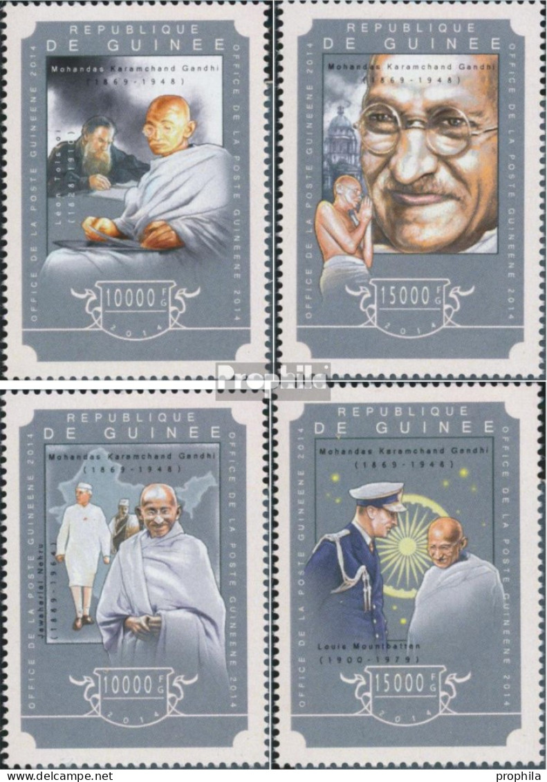 Guinea 10857-10860 (kompl. Ausgabe) Postfrisch 2014 Mahatma Gandhi - Guinea (1958-...)