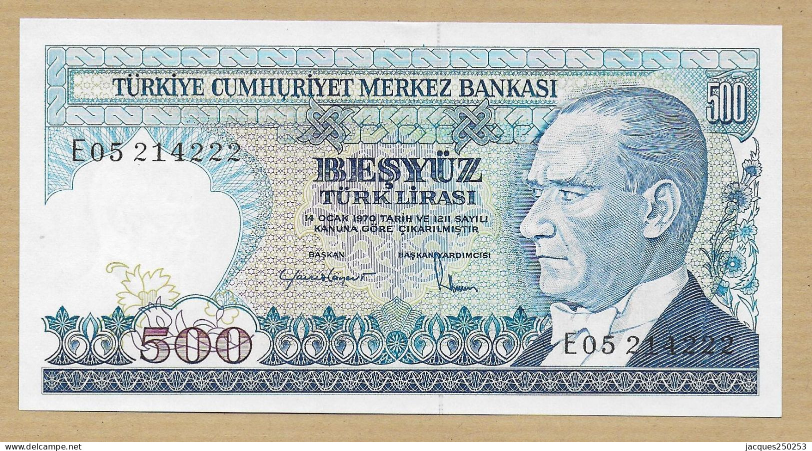 500 TURK LIRASI 1984 TURQUIE NEUF - Turquie