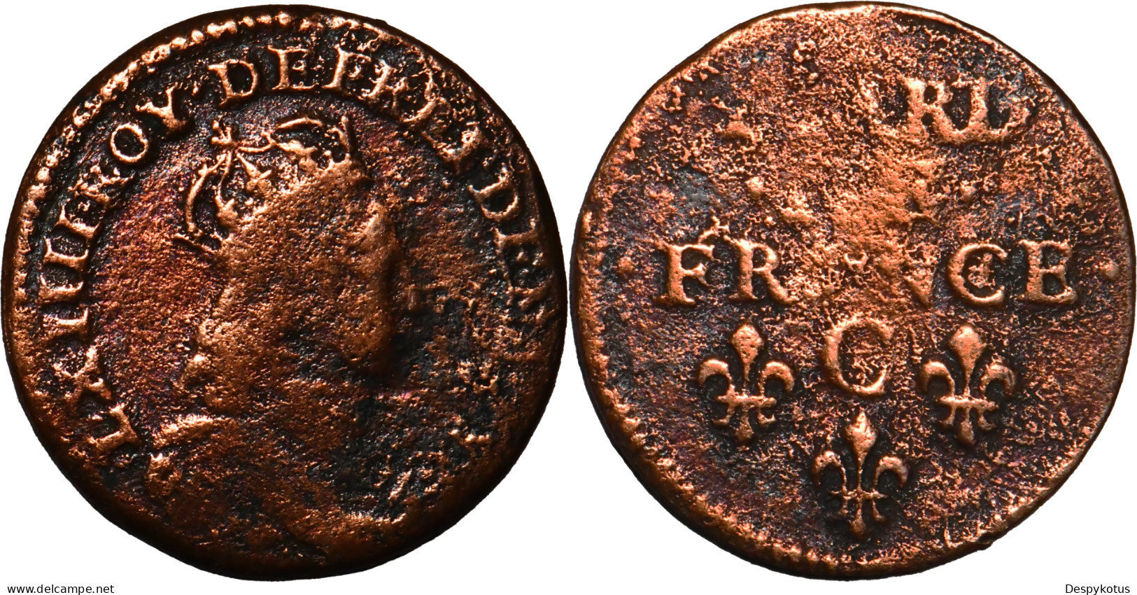 France - LIARD DE FRANCE - Cen (C) - 19-094 - 1643-1715 Louis XIV Le Grand