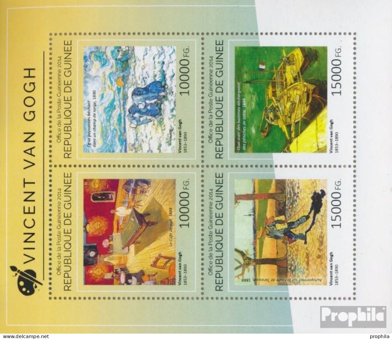 Guinea 10752-10755 Kleinbogen (kompl. Ausgabe) Postfrisch 2014 Vincent Van Gogh - Guinée (1958-...)