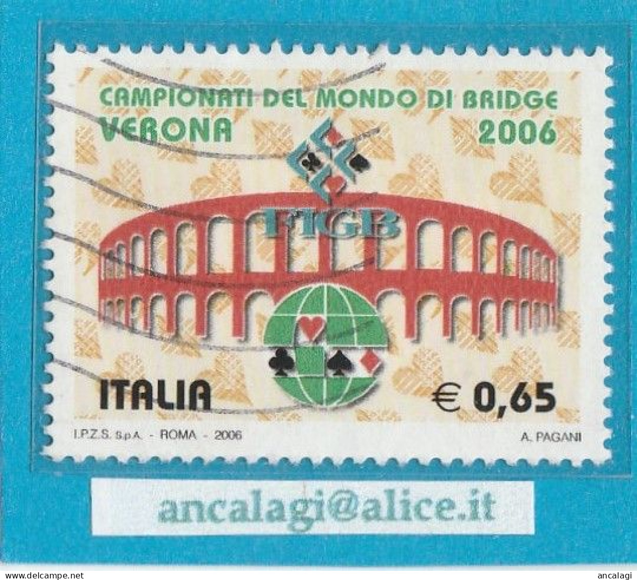 USATI ITALIA 2006 - Ref.1016 "CAMPIONATI DI BRIDGE" 1 Val. - - 2001-10: Usati