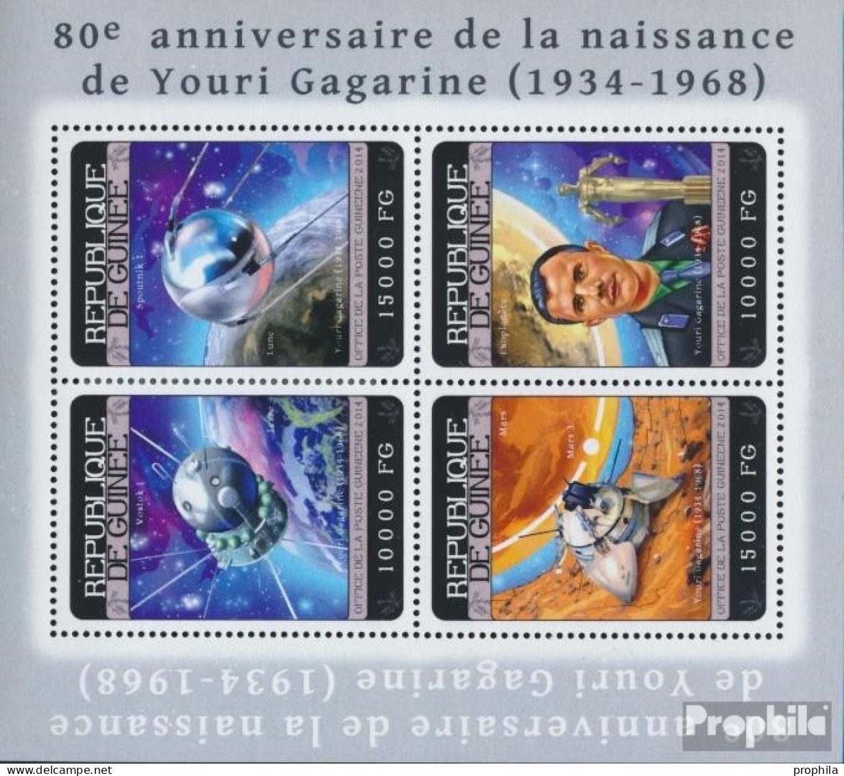 Guinea 10442-10445 Kleinbogen (kompl. Ausgabe) Postfrisch 2014 Yuri Gagarin - Guinea (1958-...)