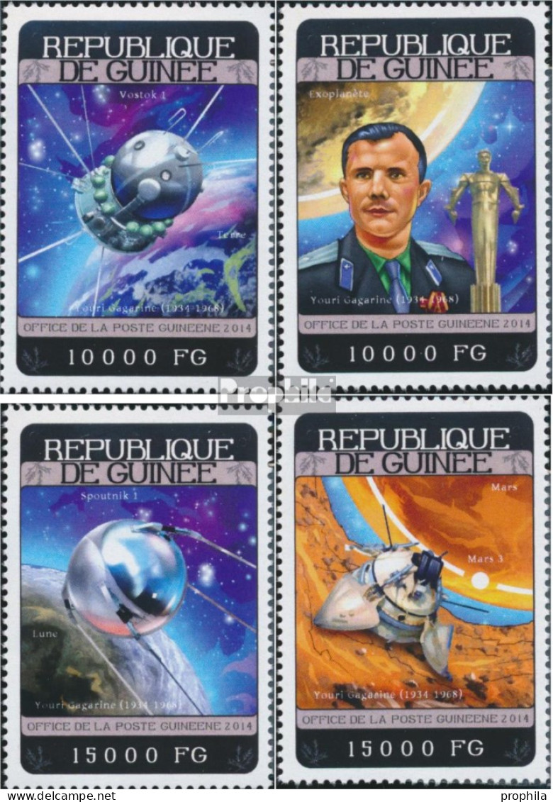 Guinea 10442-10445 (kompl. Ausgabe) Postfrisch 2014 Yuri Gagarin - Guinea (1958-...)
