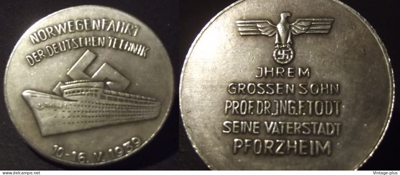 GERMANIA 3° REICH MONETA COMMEMORATIVA NORWEGENFARHT DER DEUTSCHEN TECHNIK 1939 - ALLEMAGNE - DEUTSCHLAND - COD: AB41 - Sonstige & Ohne Zuordnung